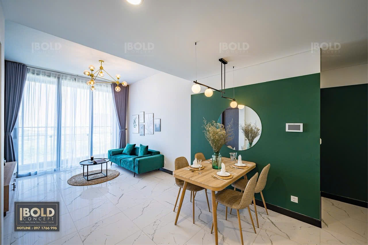 Green tone 1 bedroom apartment for rent in Empire City with beautiful furniture