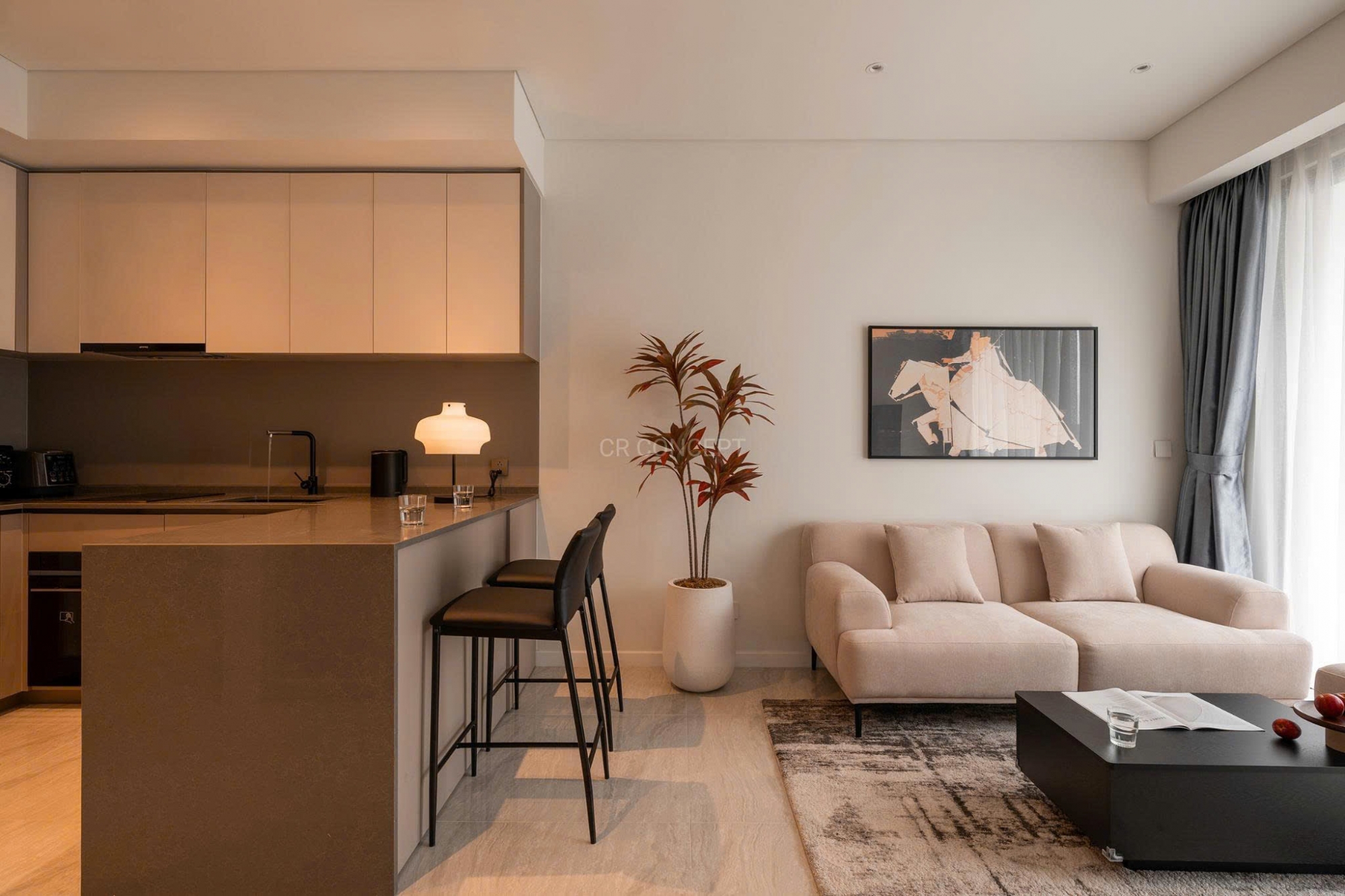 Cho thuê căn hộ 1 phòng ngủ tại The Opera Residence | Nội thất hiện đại | View sông