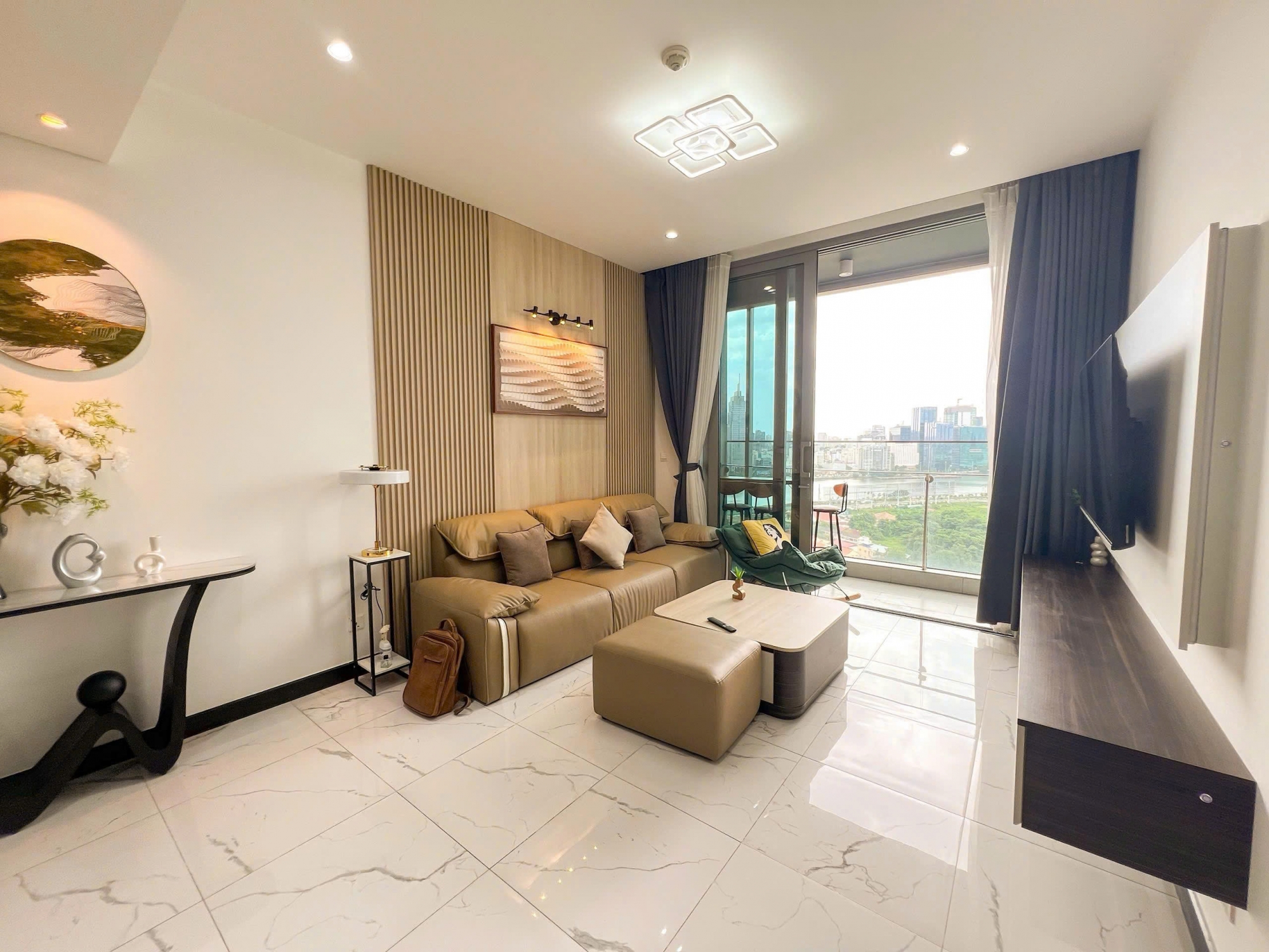 Cho thuê căn hộ Empire City Linden 2 phòng ngủ nội thất hiện đại ngắm nhìn sông Sài Gòn