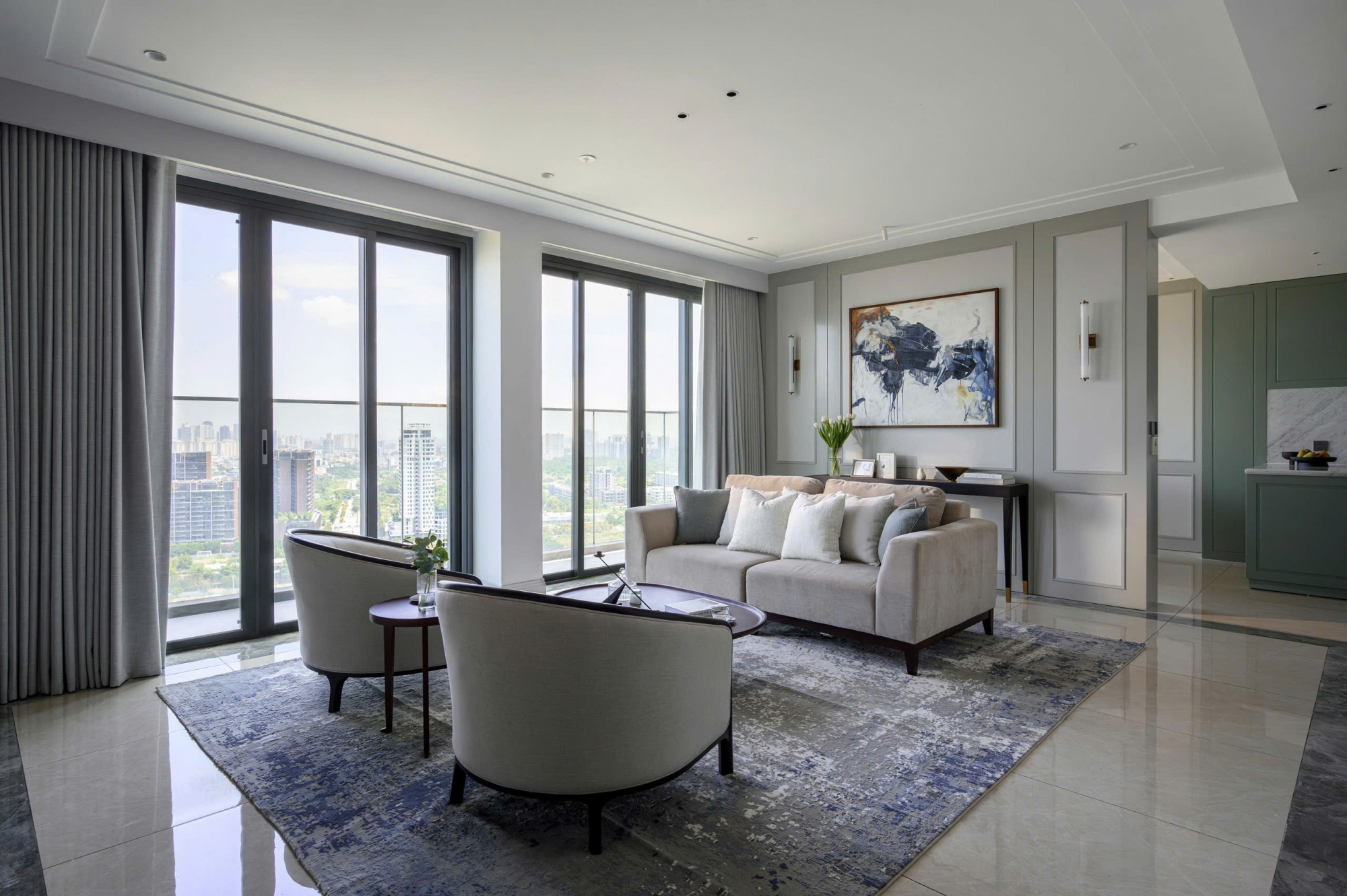 Luxury loft apartment for rent at The Metropole Thu Thiem The Crest with 4 bedrooms